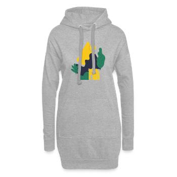 Abstrakte Wüstenlandschaft - Hoodie-Kleid - Grau meliert - Vorne