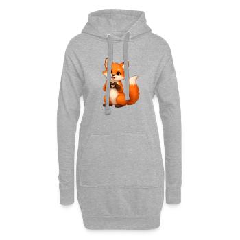 Forme de cœur de renard d’amour - Sweat-shirt à capuche long Femme - gris chiné - Devant