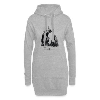 Dämonen Silhouette - Hoodie-Kleid - Grau meliert - Vorne