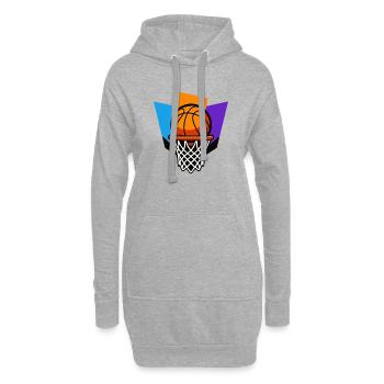 Basketballkorb-Grafik-Dunk-Design - Hoodie-Kleid - Grau meliert - Vorne
