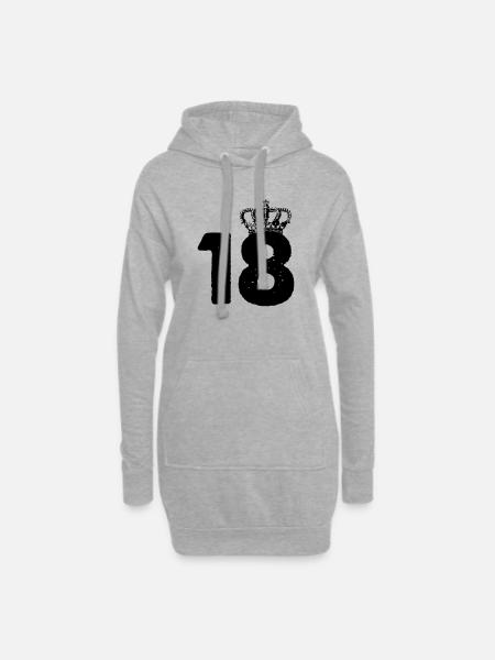 18 Krone - Hoodie-Kleid - Grau meliert