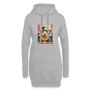 Ramen Katze Kanagawa - Hoodie-Kleid - Grau meliert - Vorne