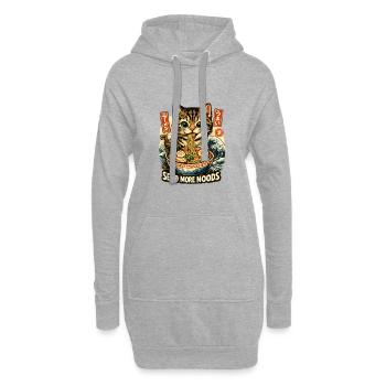 Ramen Nudeln Katzenliebhaber Retro Kawaii Katzen - Hoodie-Kleid - Grau meliert - Vorne