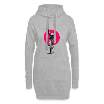 Motocross Peacezeichen Neon Rosa - Hoodie-Kleid - Grau meliert - Vorne