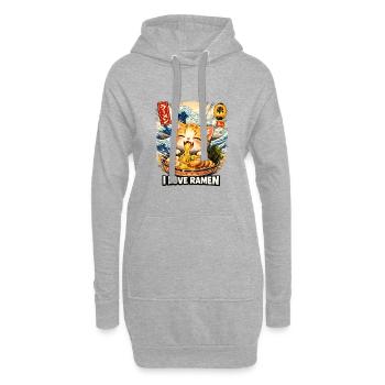 Ramen Nudeln Katzenliebhaber - Hoodie-Kleid - Grau meliert - Vorne