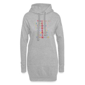 Lehrerin - Hoodie-Kleid - Grau meliert - Vorne