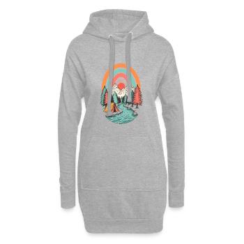 Camping en montagne dans le Sonnenbogen - Sweat-shirt à capuche long Femme - gris chiné - Devant
