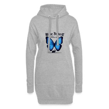 Blauer Schmetterling Naturstil Fans Geschenkidee - Hoodie-Kleid - Grau meliert - Vorne