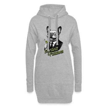 T-shirt drôle de bouledogue français - Sweat-shirt à capuche long Femme - gris chiné - Devant