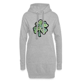 Trèfle tourbillonné en verts pastel - Sweat-shirt à capuche long Femme - gris chiné - Devant