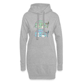 Duo de dessins animés Pastel Caravan - Sweat-shirt à capuche long Femme - gris chiné - Devant