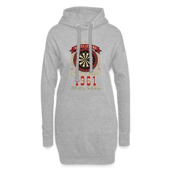 T-shirt Darts anniversaire 1961, Darts Legend Shirt - Sweat-shirt à capuche long Femme - gris chiné - Devant