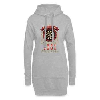 T-shirt Darts anniversaire 1981, Darts Legend Shirt - Sweat-shirt à capuche long Femme - gris chiné - Devant