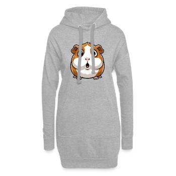 Surprise cochon d’Inde - Sweat-shirt à capuche long Femme - gris chiné - Devant