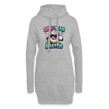 Shell Yeah It's Easter Ostern Spruch Hell yeah - Hoodie-Kleid - Grau meliert - Vorne