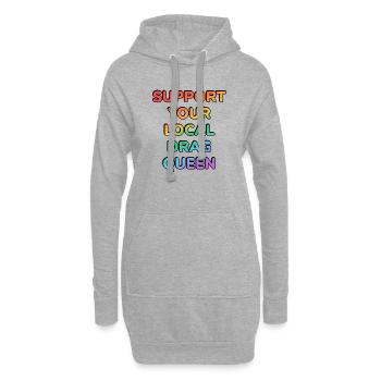 Soutenez votre drag queen locale - Sweat-shirt à capuche long Femme - gris chiné - Devant