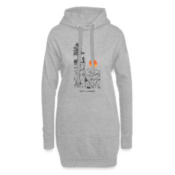Sonnenuntergangs-Scheibe - Hoodie-Kleid - Grau meliert - Vorne