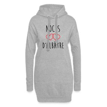 Alabaster-Hochzeit 75 Jahre Ehe - Hoodie-Kleid - Grau meliert - Vorne
