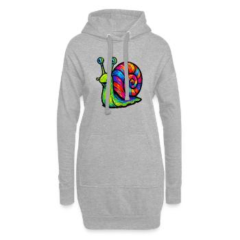 Regenbogen-Mehrfarbige Psychedelische Schnecke - Hoodie-Kleid - Grau meliert - Vorne