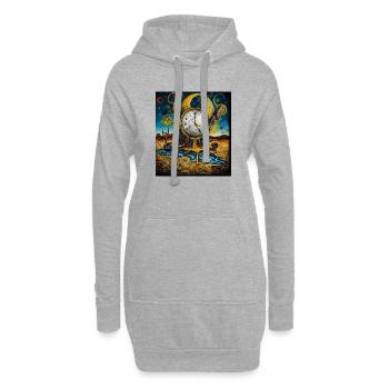 Horloge à temps flottante dans le désert de sable - Sweat-shirt à capuche long Femme - gris chiné - Devant