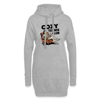Cozy Tennis Club, stylisches Tennis Fan Hoodie - Hoodie-Kleid - Grau meliert - Vorne