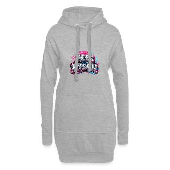 He is risen Streetwear - Hoodie-Kleid - Grau meliert - Vorne