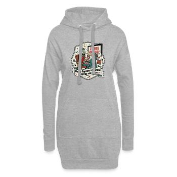 Zombie Kino Popcorn Alltag Humor - Hoodie-Kleid - Grau meliert - Vorne