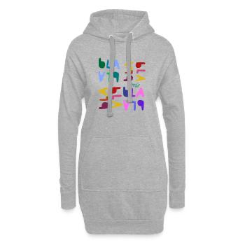 Bla bla bla  - Hoodie-Kleid - Grau meliert - Vorne