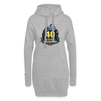 40 Level Unlocked Retro Controller - Hoodie Dress - heather grey - Front