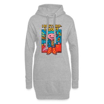 Ich kaufe nicht ein, ich adoptiere Alien - Hoodie-Kleid - Grau meliert - Vorne