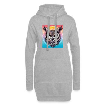 Eule - Hoodie-Kleid - Grau meliert - Vorne