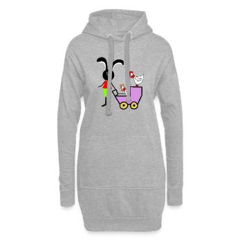Enfants de Pâques Lapins Lapins - Sweat-shirt à capuche long Femme - gris chiné - Devant