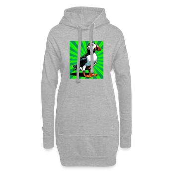 Papageitaucher - Hoodie-Kleid - Grau meliert - Vorne