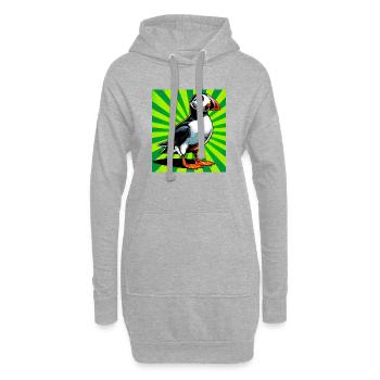 Papageitaucher - Hoodie-Kleid - Grau meliert - Vorne