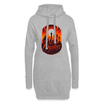 Osaka Skyline – Epische Japan Kunst & Stil - Hoodie-Kleid - Grau meliert - Vorne