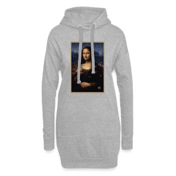 Cocktail de fête de minuit avec portrait de confettis de Mona - Sweat-shirt à capuche long Femme - gris chiné - Devant