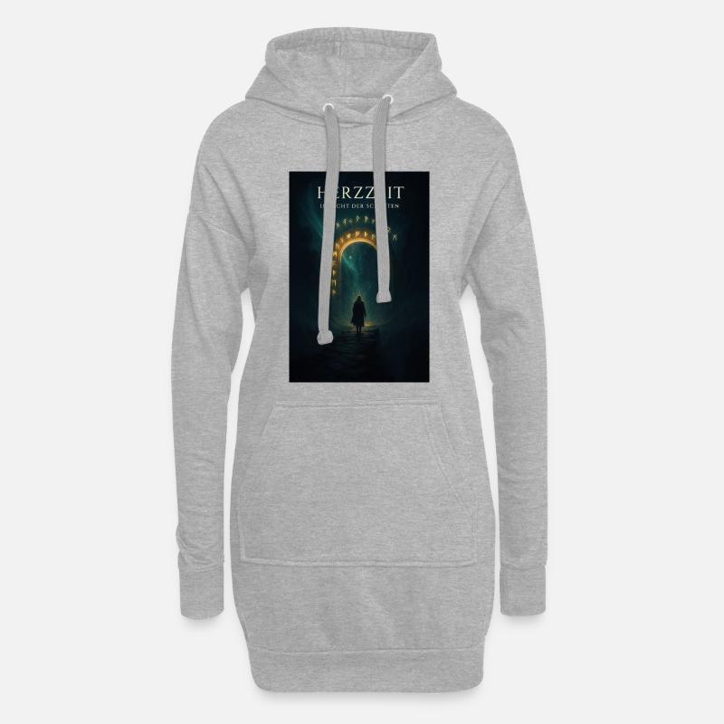 Herzzeit - Hoodie-Kleid - Grau meliert