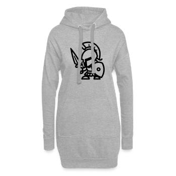spartan - Sweat-shirt à capuche long Femme - gris chiné - Devant