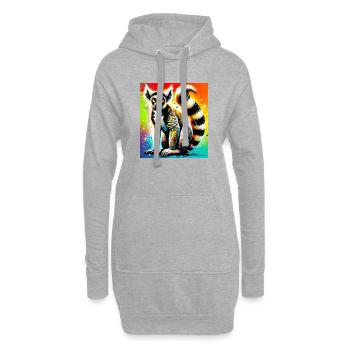 Lémurien - Sweat-shirt à capuche long Femme - gris chiné - Devant
