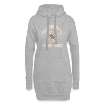 Finde deinen Fokus in den Sternen - Hoodie-Kleid - Grau meliert - Vorne