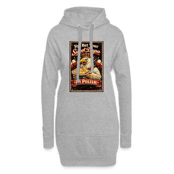 You Bet Your Sweet Dupa I'm Polish - Pierogi - Hoodie-Kleid - Grau meliert - Vorne