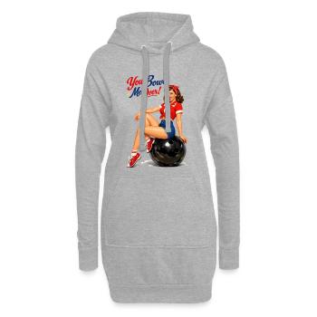 Retro Bowling Pin-Up: You Bowl Me Over! - Hoodie-Kleid - Grau meliert - Vorne