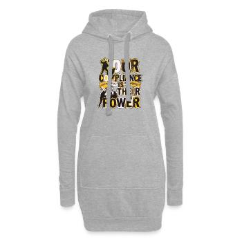 Gegen Gewalt Für Freiheit - Hoodie-Kleid - Grau meliert - Vorne
