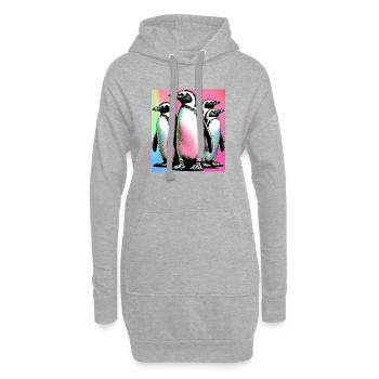 Pingouins Pingouins - Sweat-shirt à capuche long Femme - gris chiné - Devant