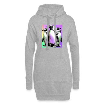 Pingouins Pingouins - Sweat-shirt à capuche long Femme - gris chiné - Devant