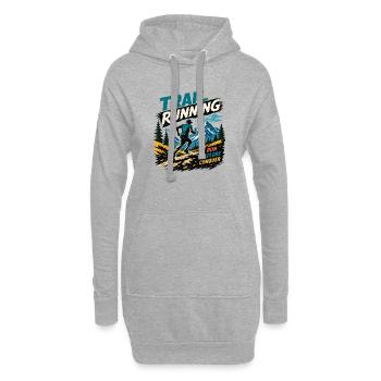 Course en sentier. Cours. Explorez. Conquérir - Sweat-shirt à capuche long Femme - gris chiné - Devant