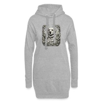 Labrador Retriever Dog Paw Forest Mountains - Hoodie Dress - heather grey - Front