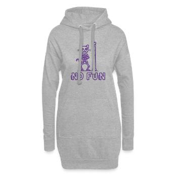 Pas drôle de dire Gothique Chat Squelette - Sweat-shirt à capuche long Femme - gris chiné - Devant