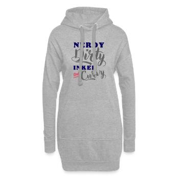 Nerdy Dirty Inked Curvy - Hoodie-Kleid - Grau meliert - Vorne