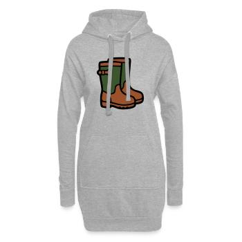 Gummistiefel Gartenarbeit Matschwetter Regen - Hoodie-Kleid - Grau meliert - Vorne